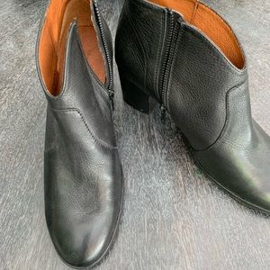 Black leather ankle boots